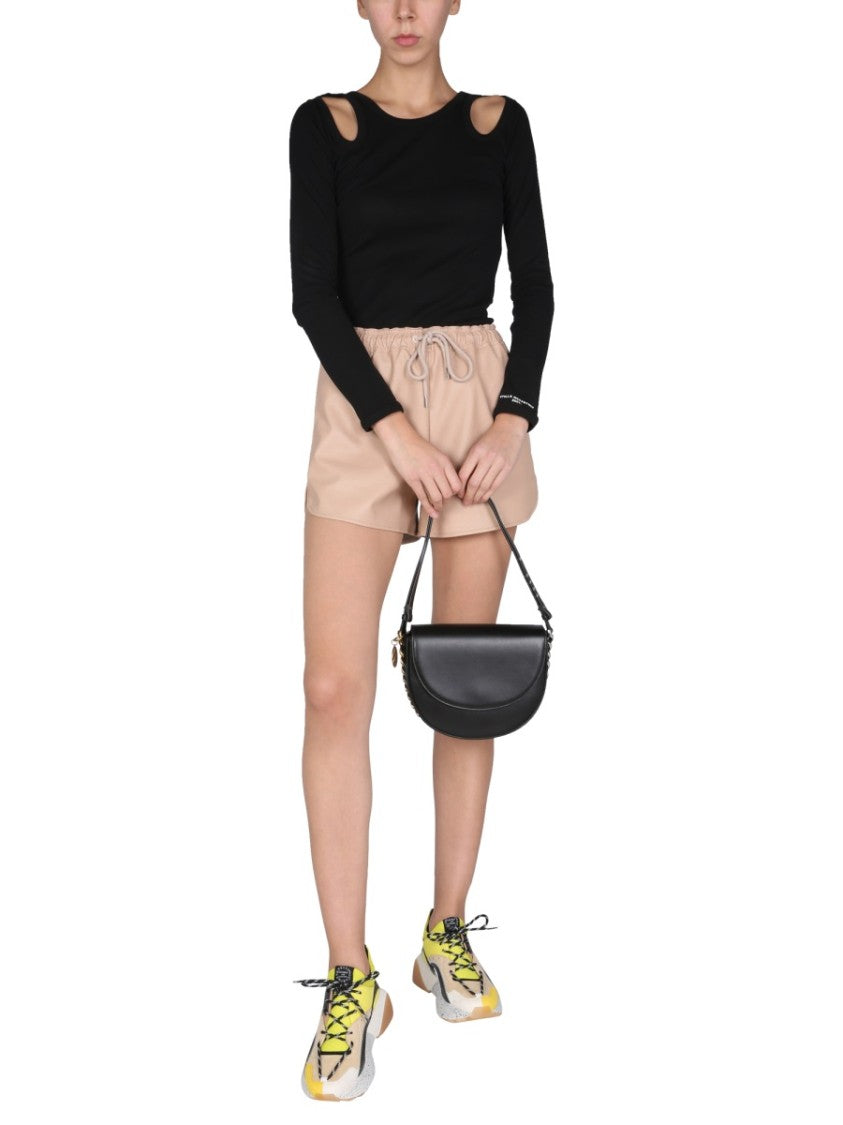 Sporty Faux Leather Shorts