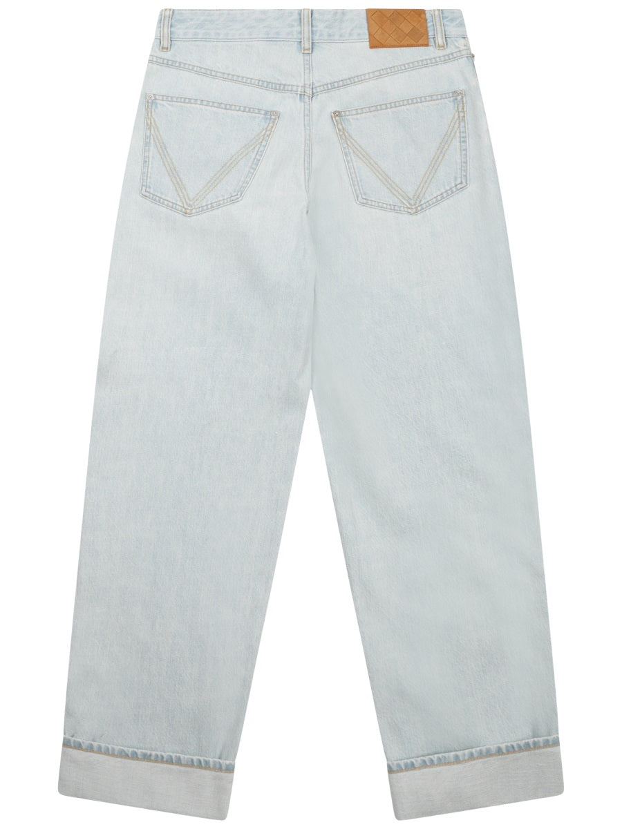 Wide-Leg Jeans With Light Bleach Wash