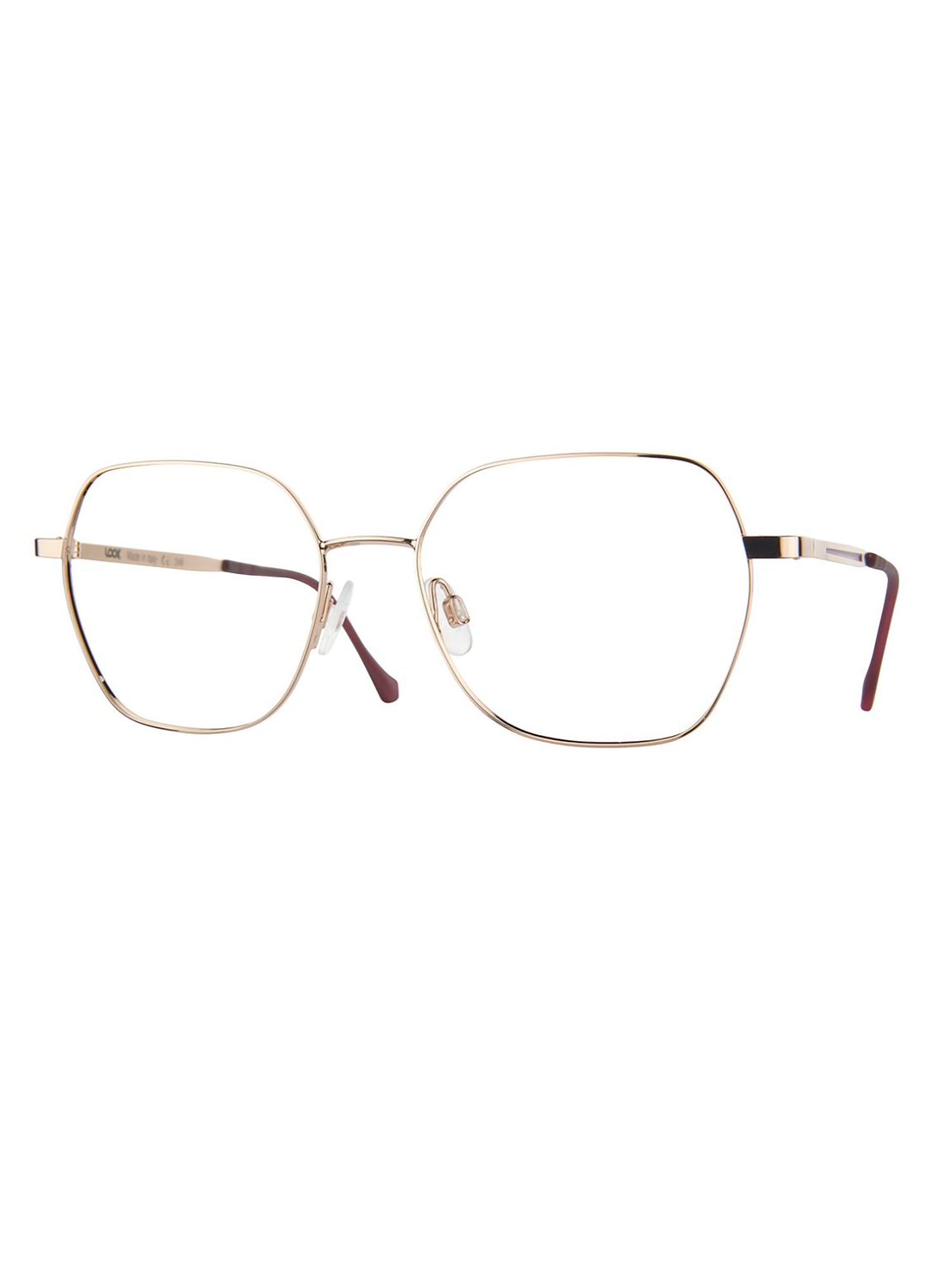 Gold Metallic Optical Frames With Slim Temples And Rounded Lenses