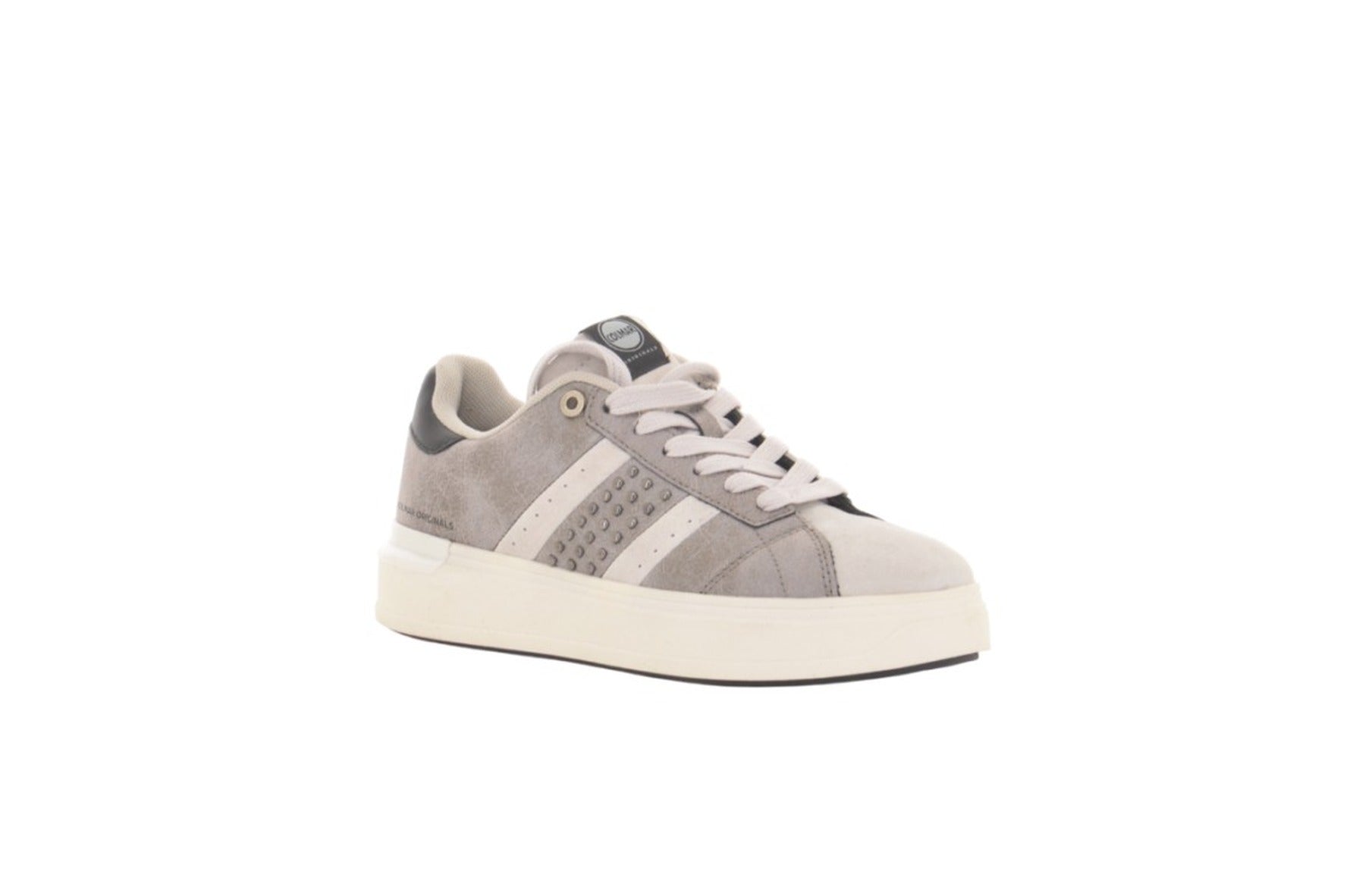 Microfibre And Suede Shoes With Studded Detailing