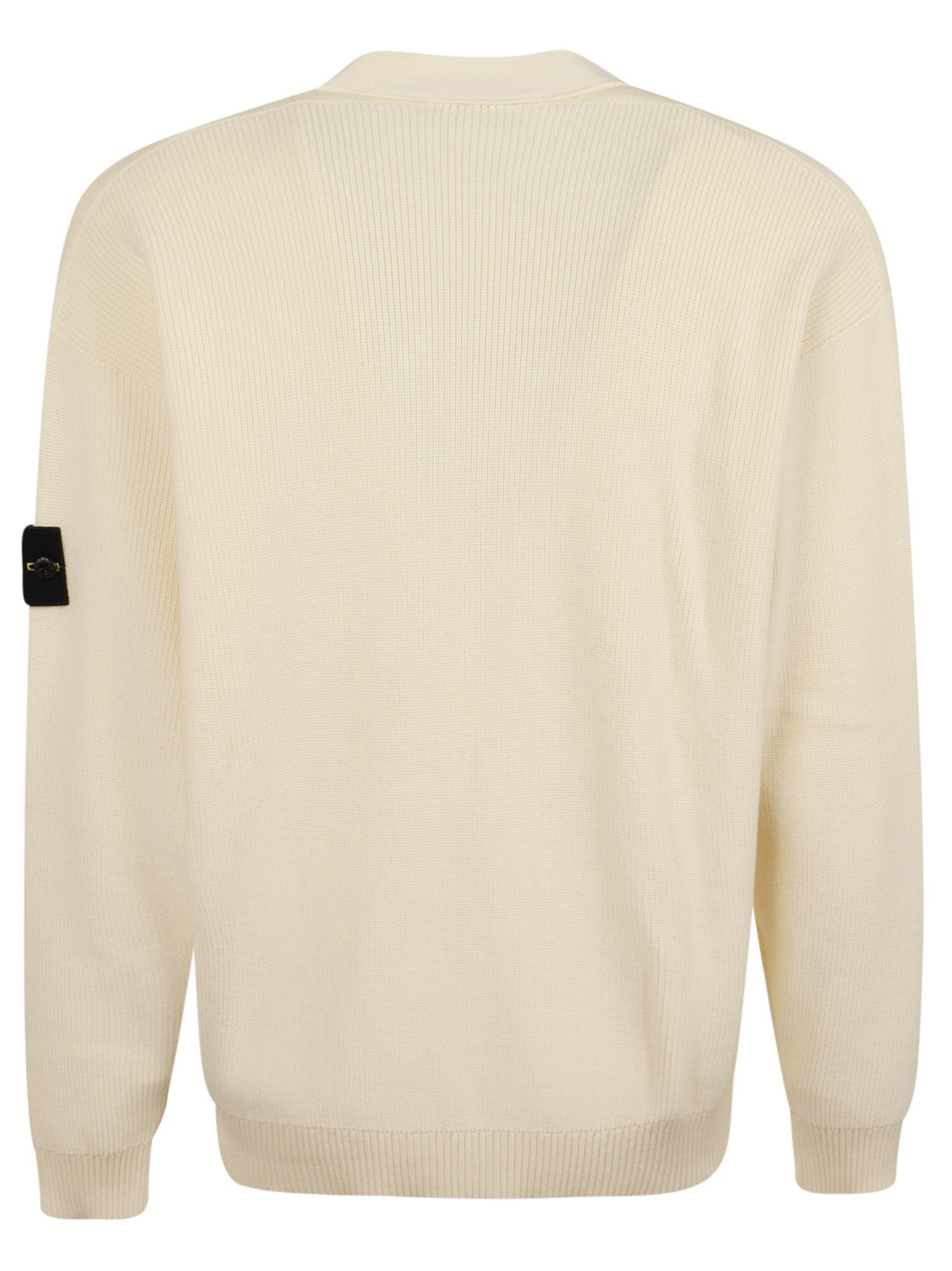 Ribbed Organic Cotton Cardigan With Button-Down Front