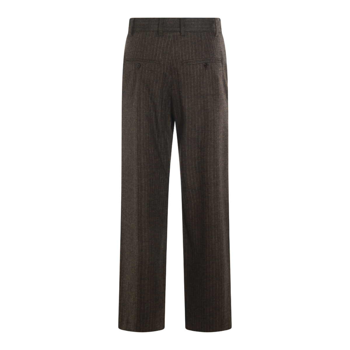 High-Waisted Straight-Leg Trousers with Subtle Pinstripe Design