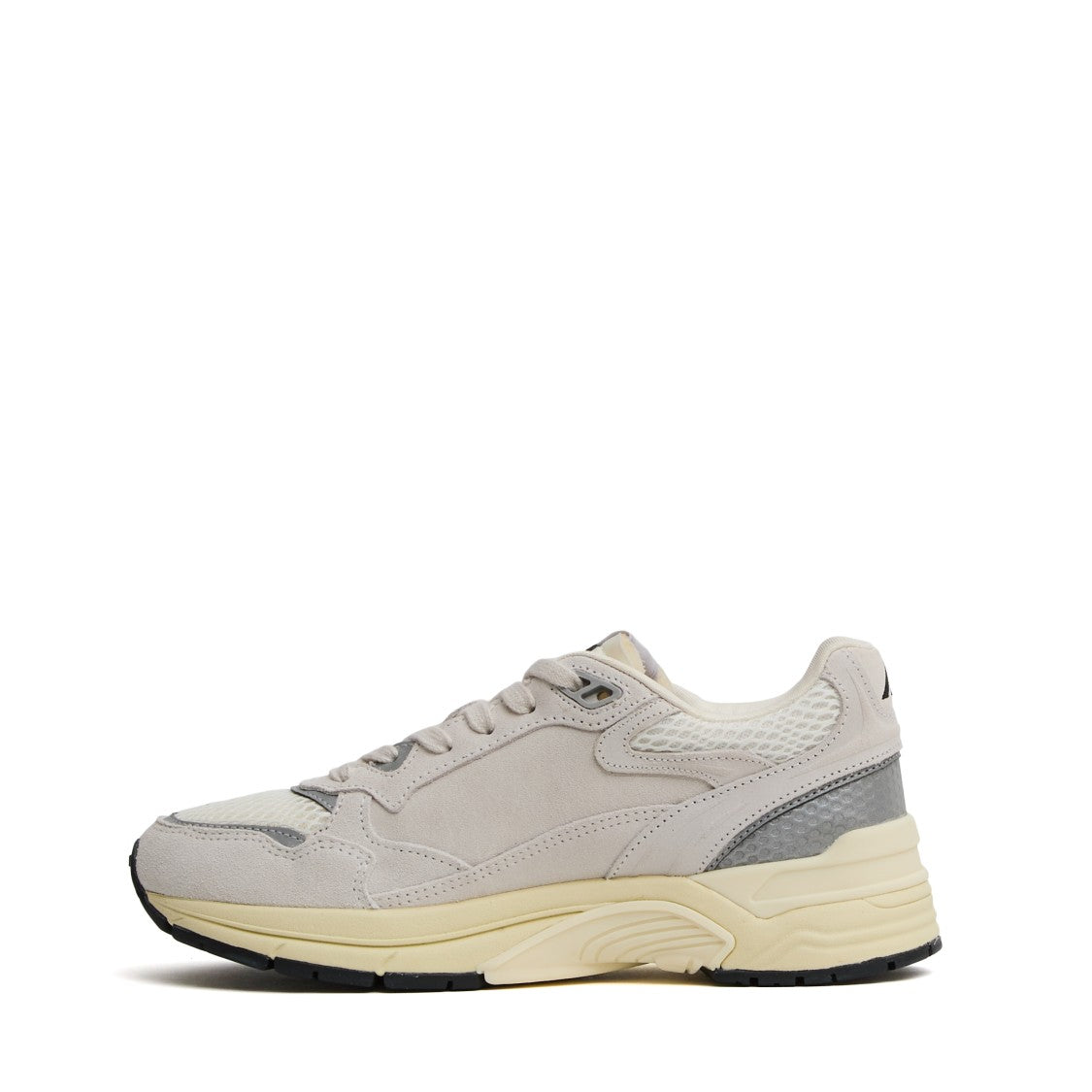 Sneakers Hyperway In Mesh E Suede Bianco/Argento