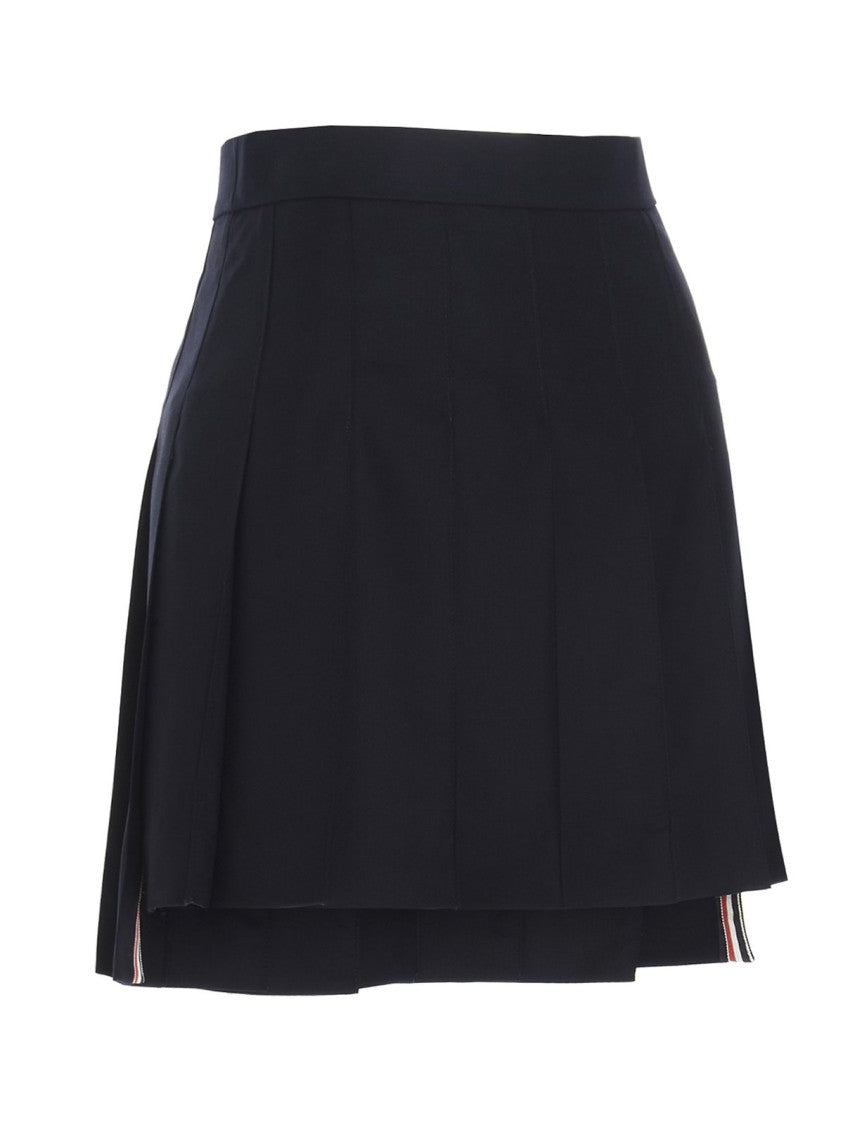 Short Pleated Skirt with Structured Waistband