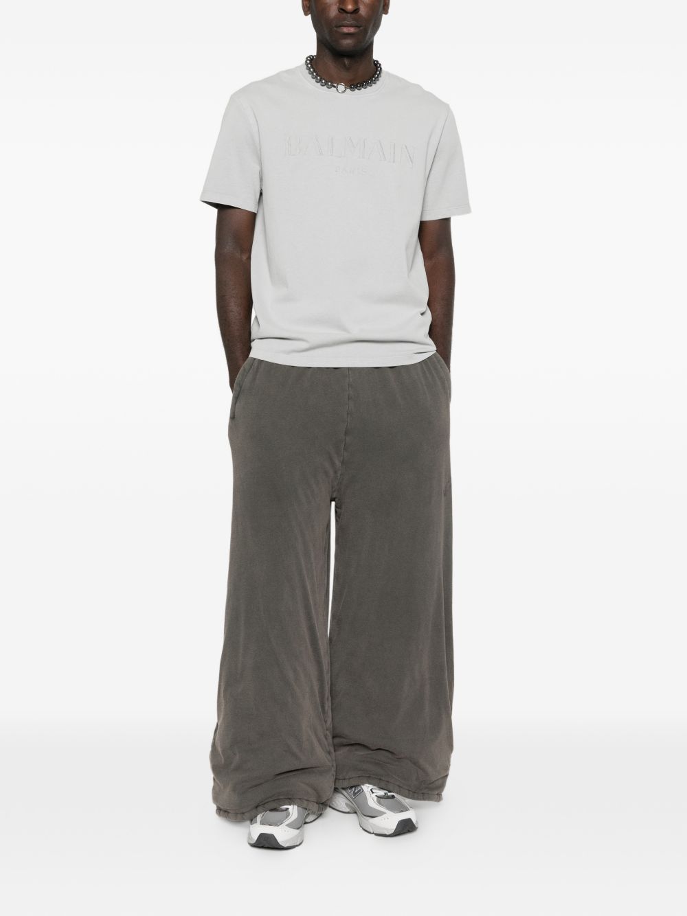 Relaxed Fit Grey Round Neck T-Shirt