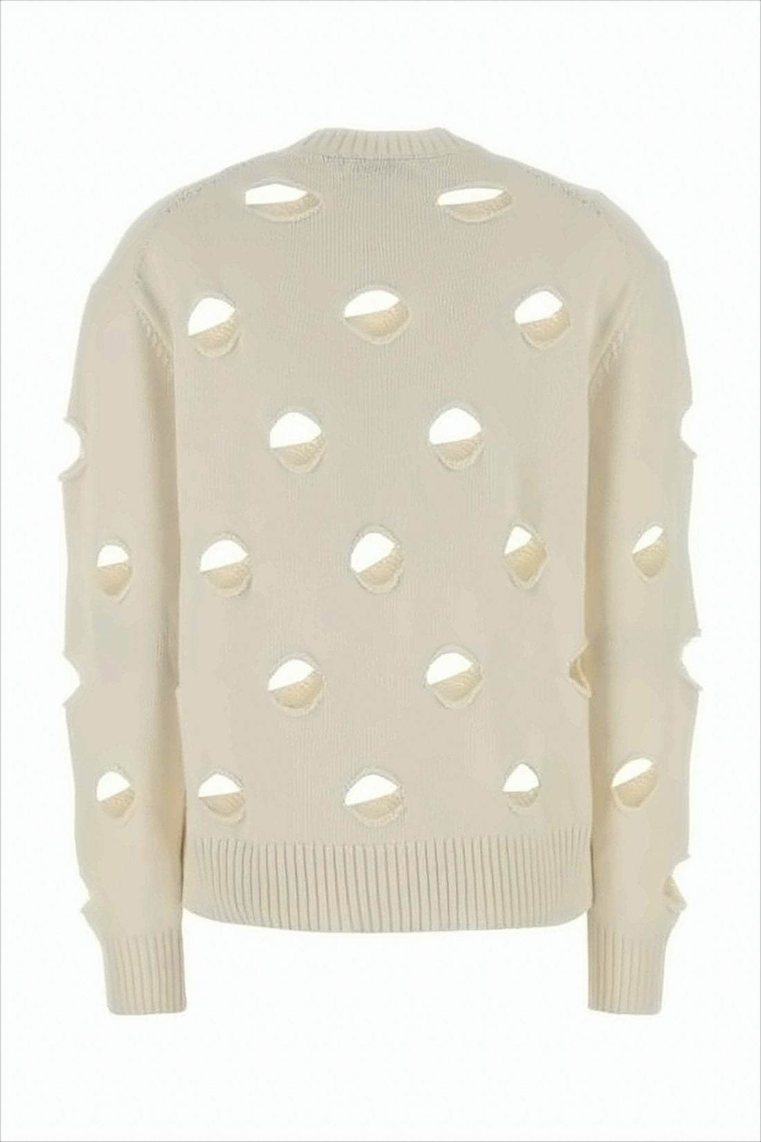 Cropped Boxy Knit Sweater With Cut-Out Detailing