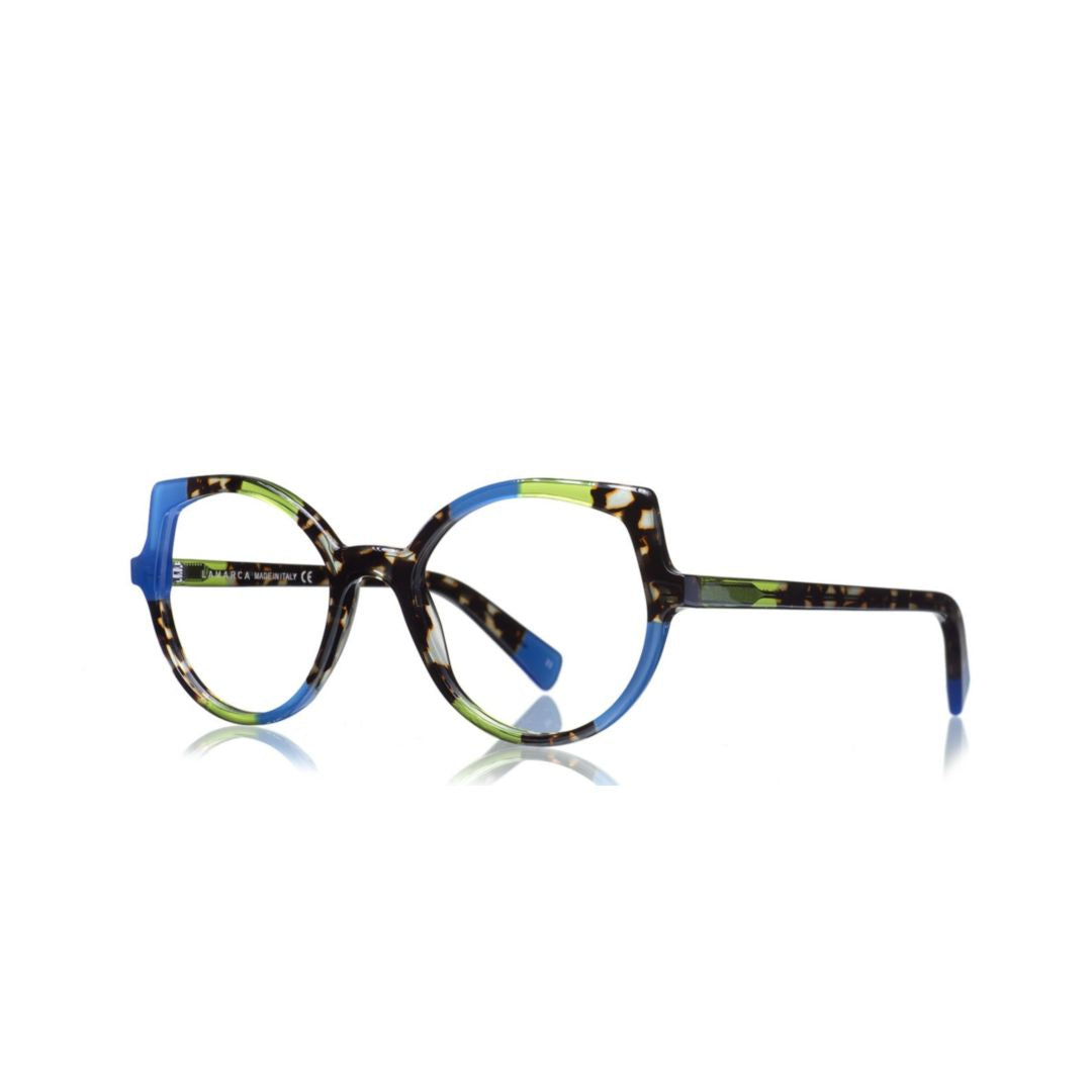 Mosaico 149 Artistic Round Acetate Eyeglass Frames with Mosaic Design