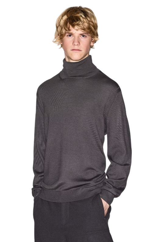 Regular Fit Turtleneck Sweater with Ribbed Details