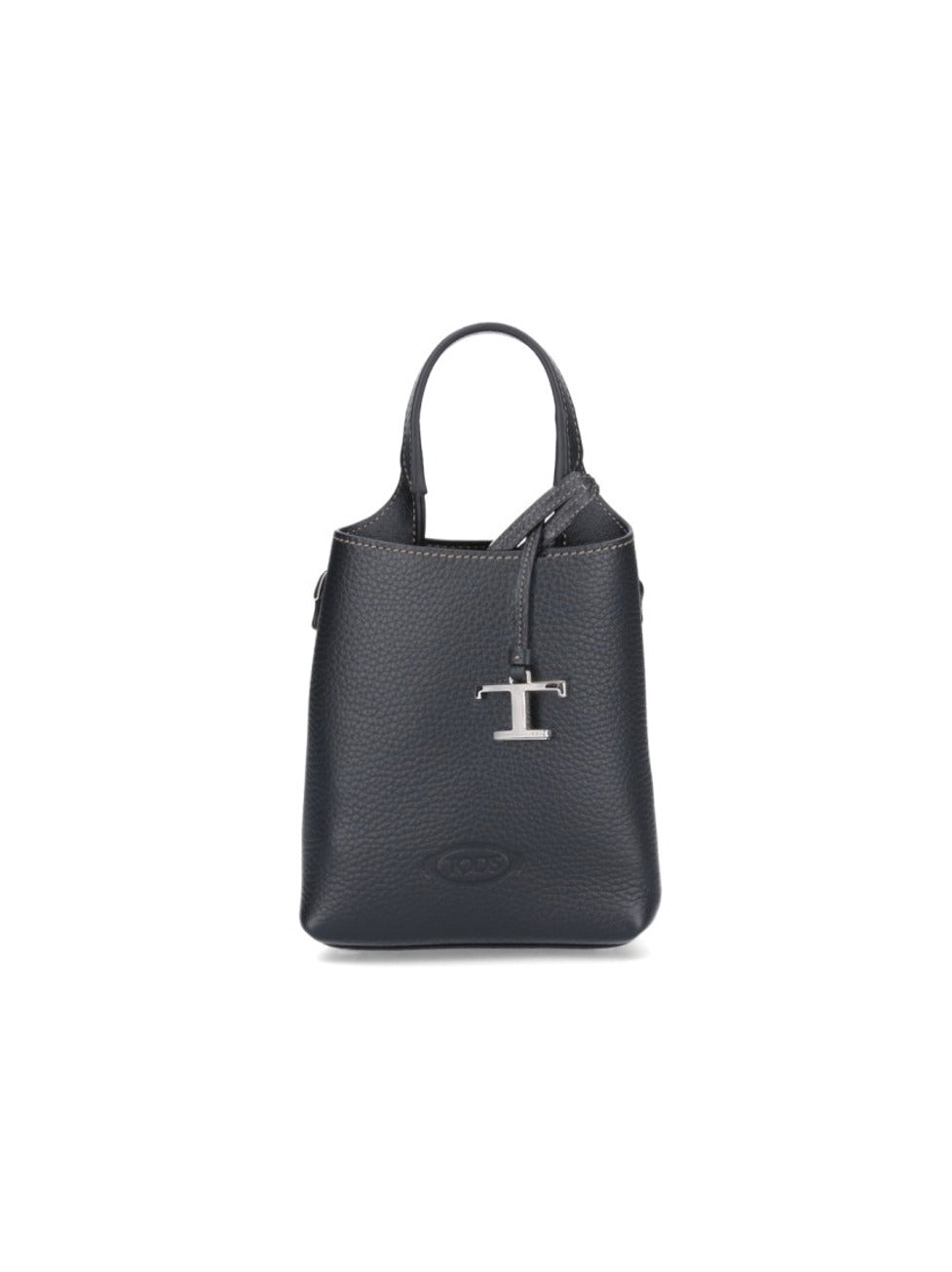 Structured Pebbled Texture Bag With Silver-Tone Hardware