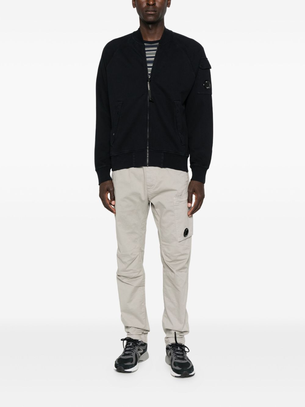 Brushed Navy Fleece Zip-Up Sweatshirt