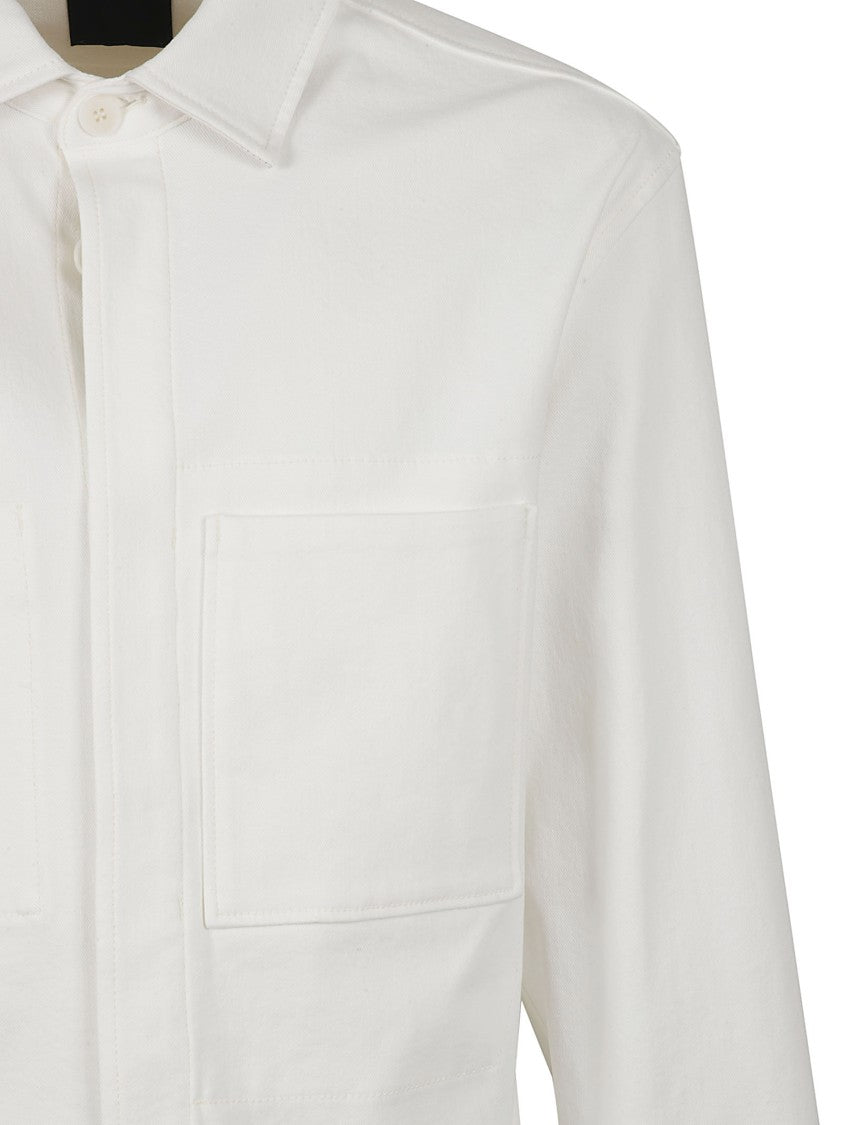Button-Down White Shirt With Chest Pocket