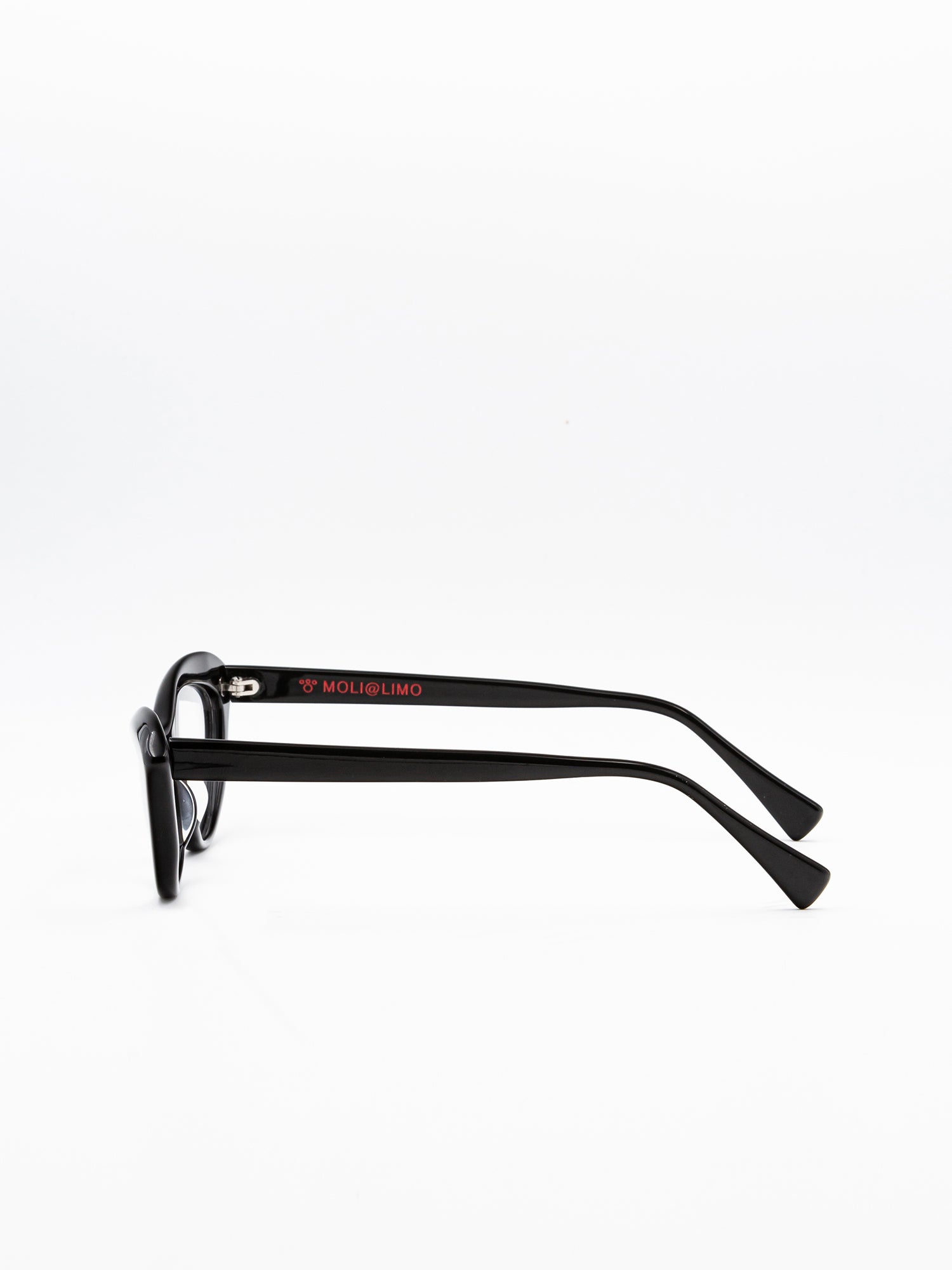 Sleek Black Cat-Eye Optical Frames with Refined Design