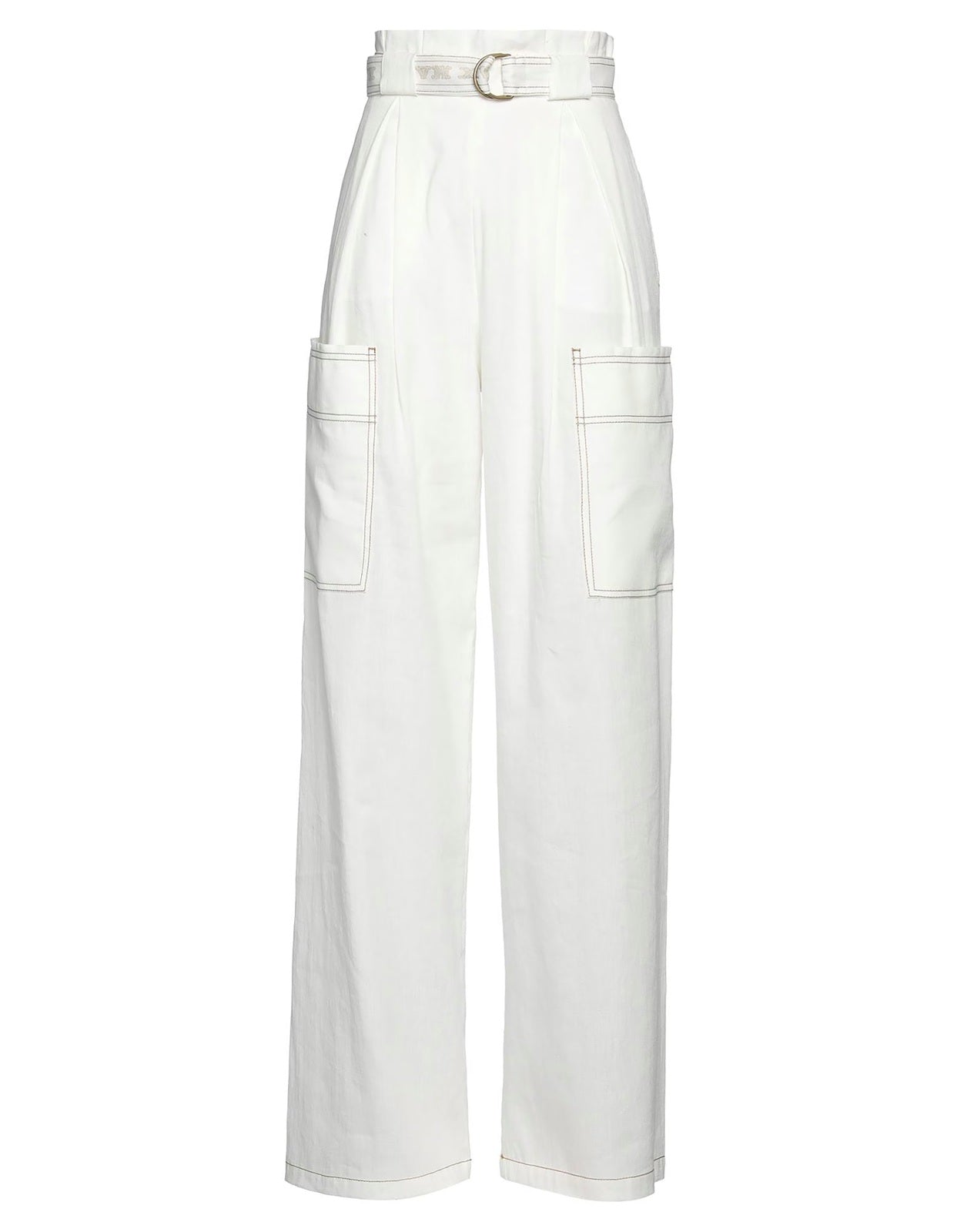 Straight-Leg Pants with High Waist
