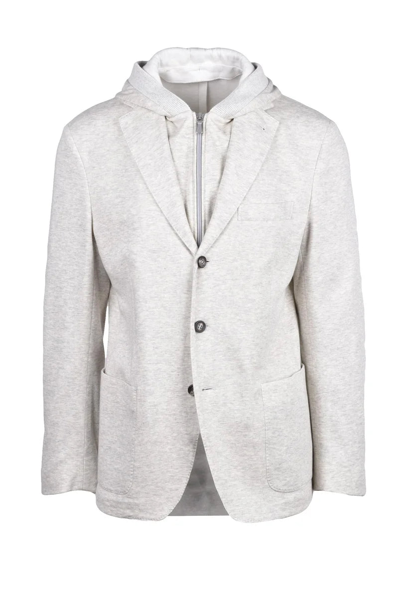 Sweatshirt Jacket Buttons - Light Grey