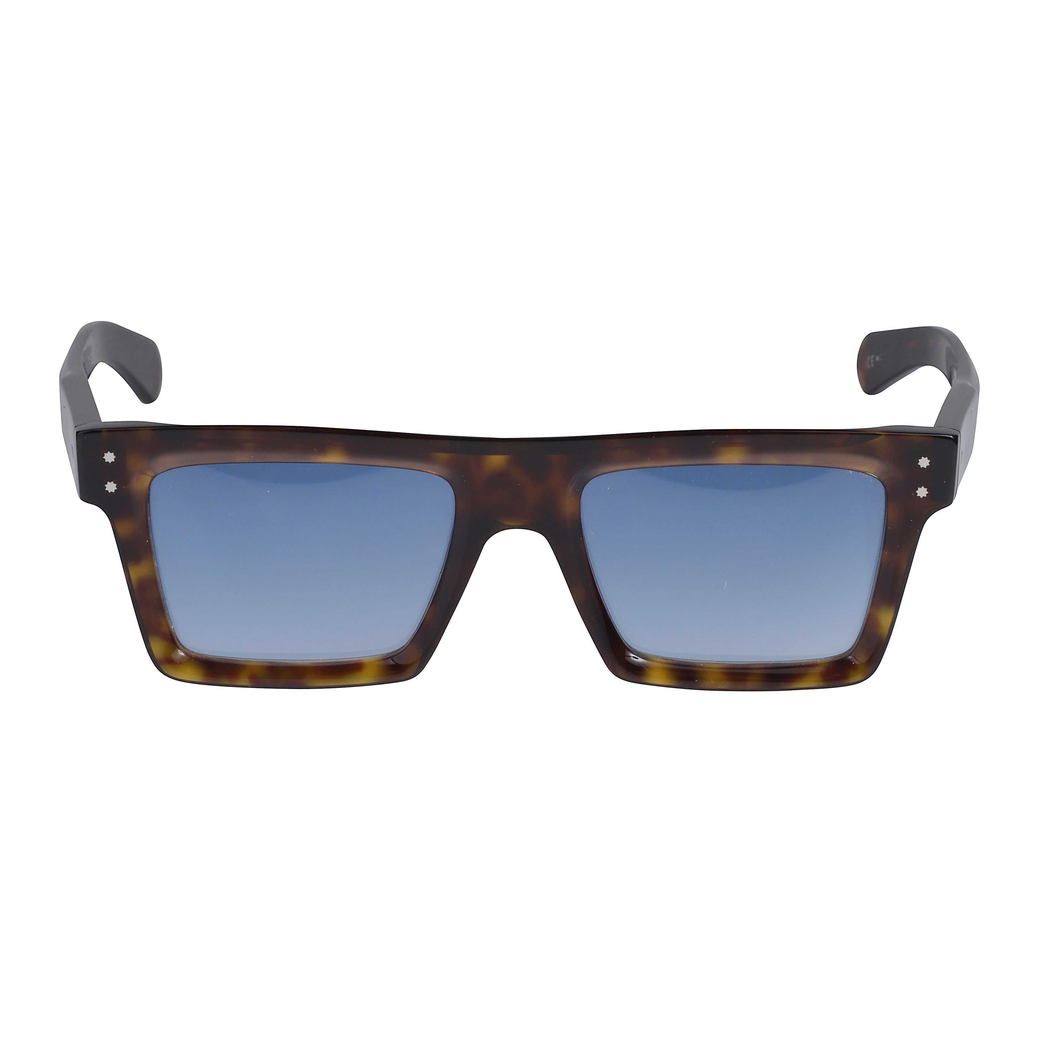 Premium 7 Rectangular Tortoiseshell Sunglasses with Gradient Blue Lenses