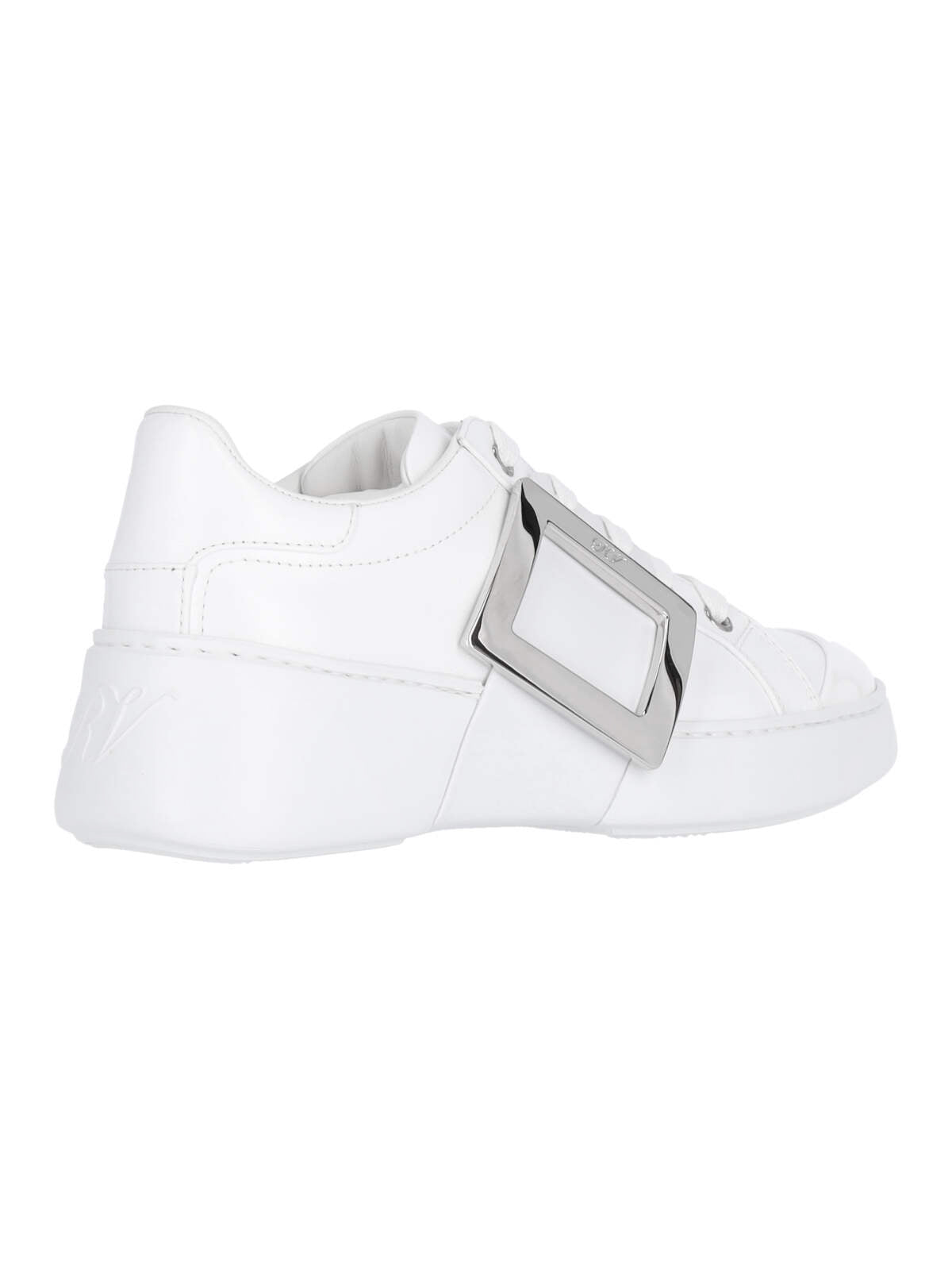 "Viv' Skate" Sneakers, In White Leather