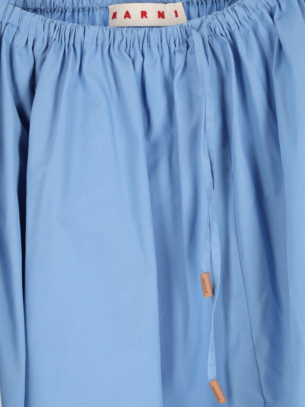 Midi Skirt In Light Blue Cotton