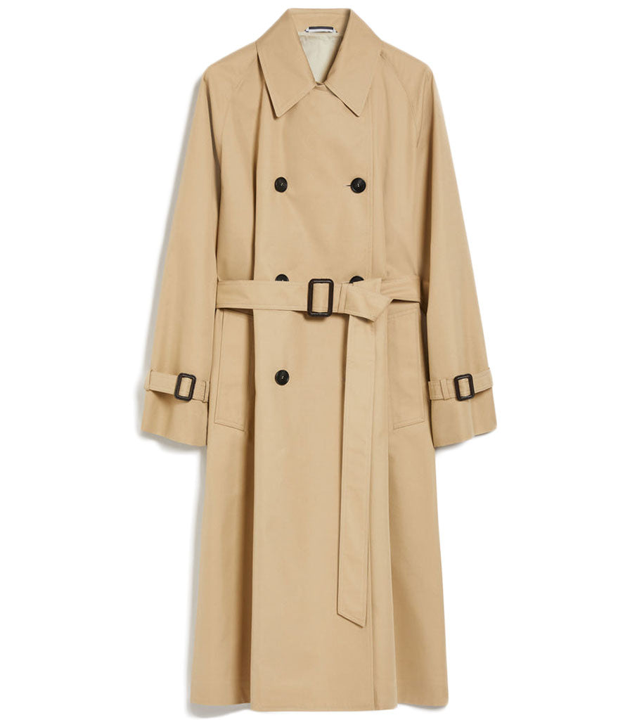 Double-Breasted Trench Coat with Belted Waist
