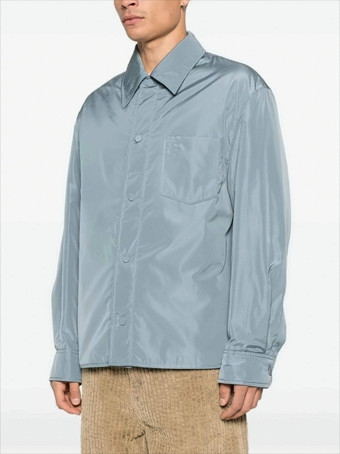 Lightweight Blue Jacket With Classic Collar