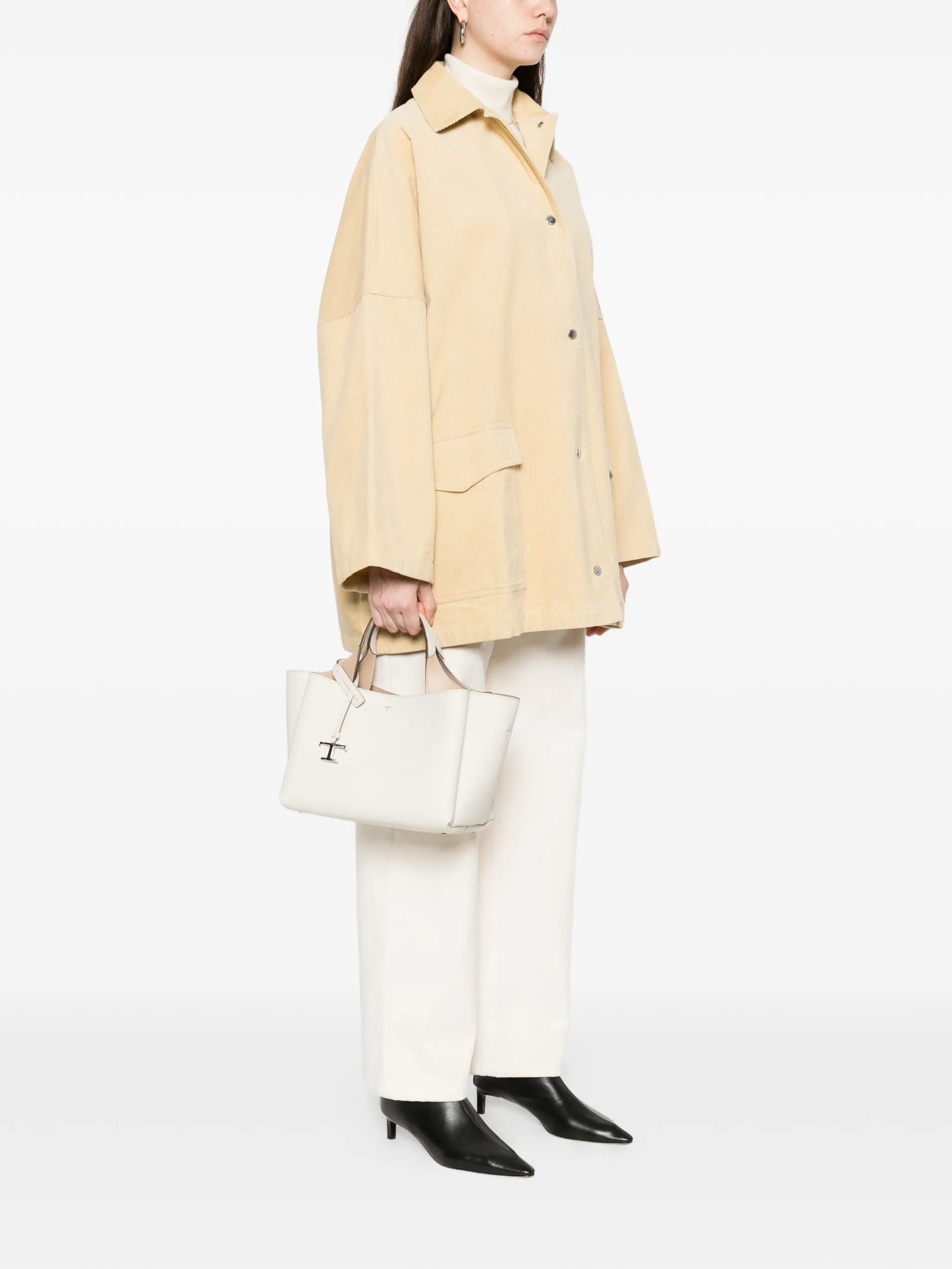Pebbled Leather Tote Handbag