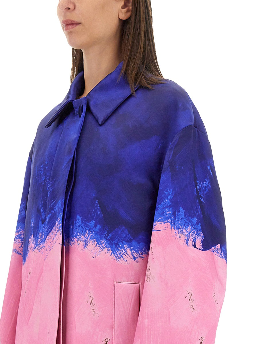 Voluminous Long Coat With Broad Shoulders
