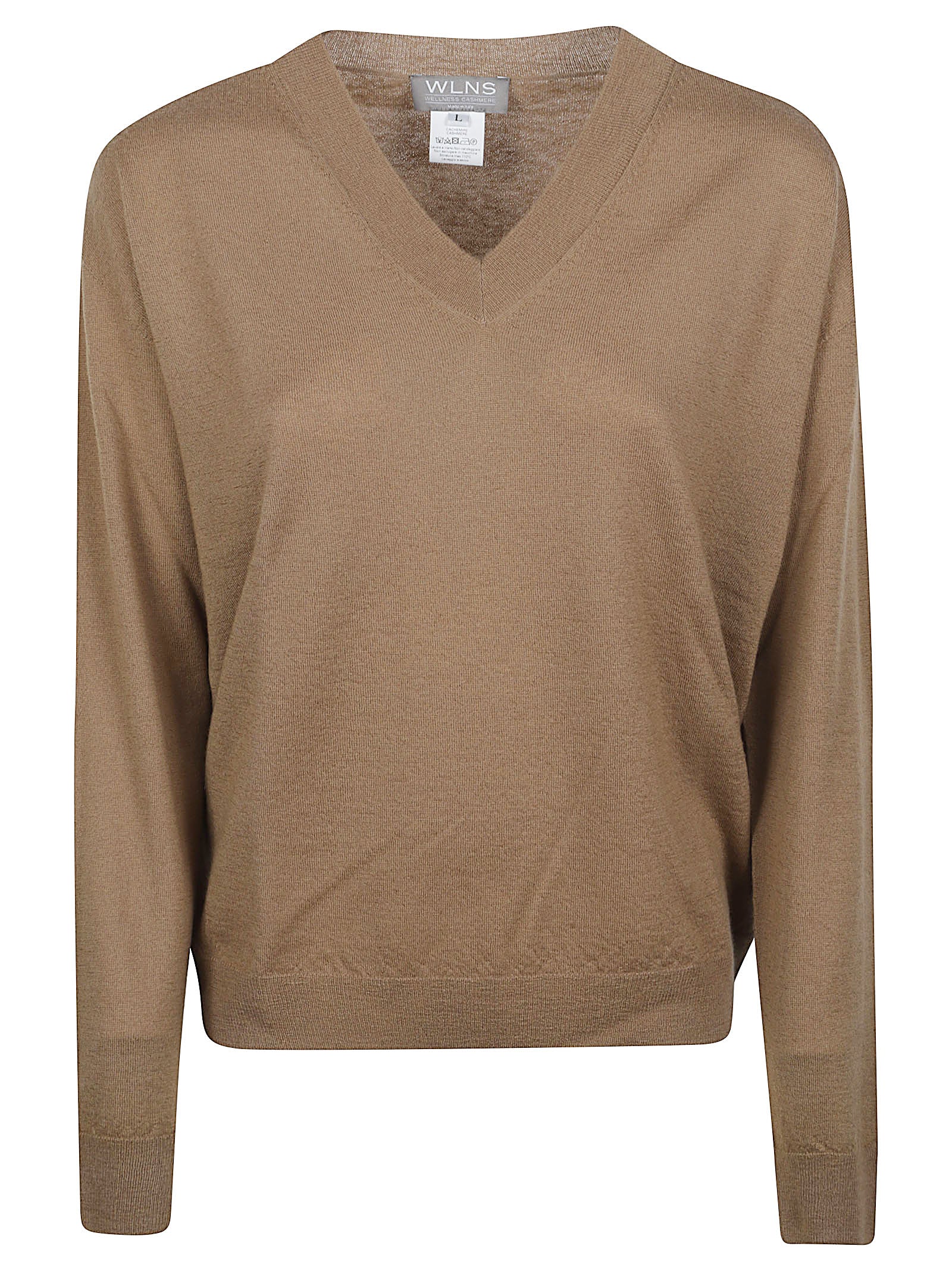 Woman Plain Knitted Vneck Sweater