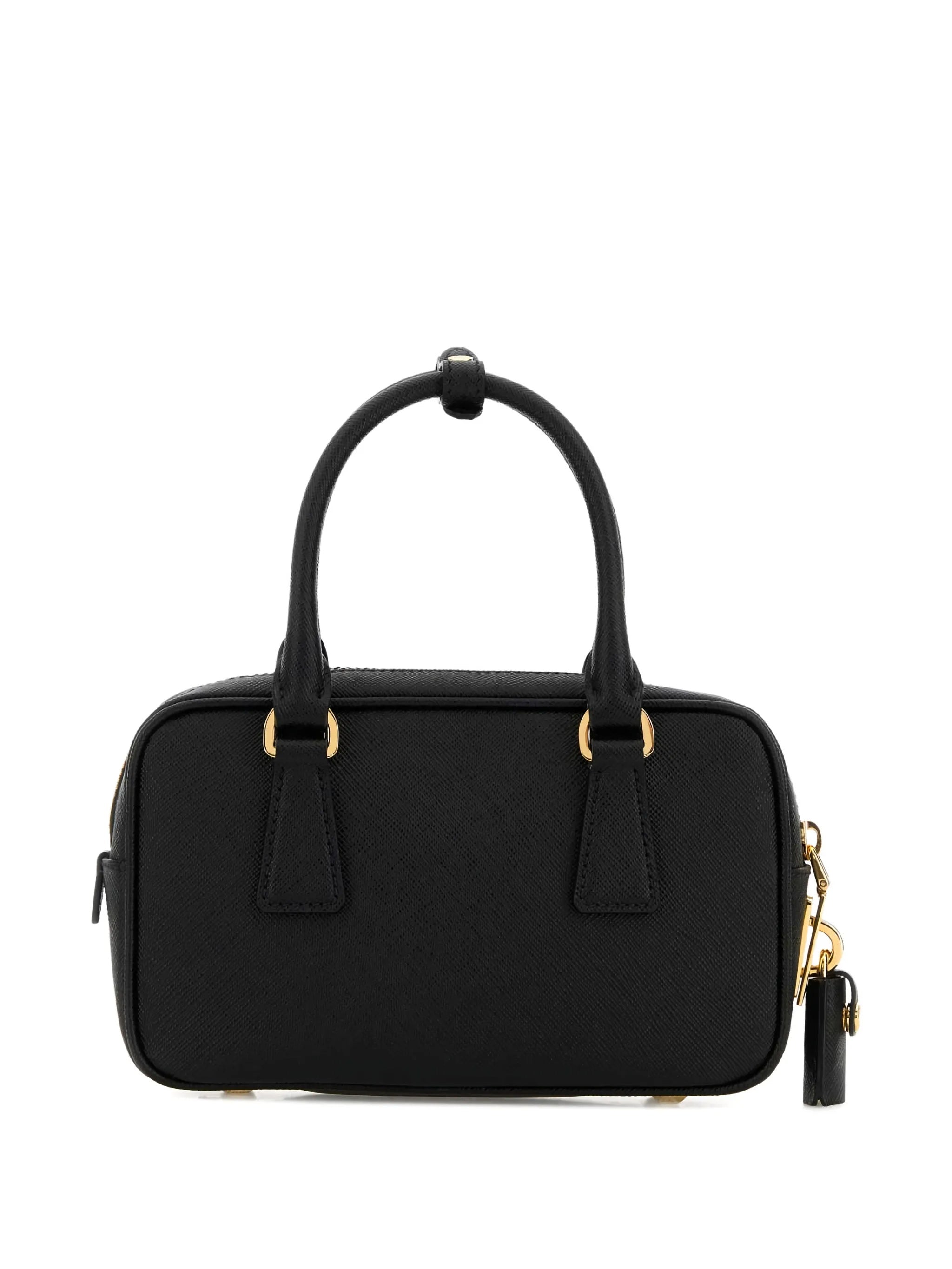 Black Bauletto Structured Leather Handbag