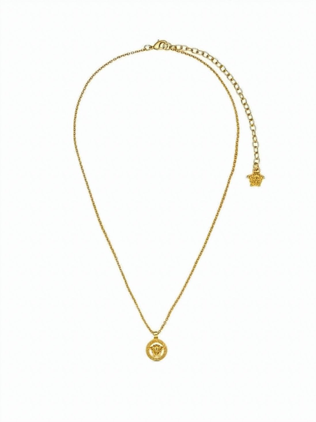 Gold-Tone Metal Necklace with Medusa Pendant