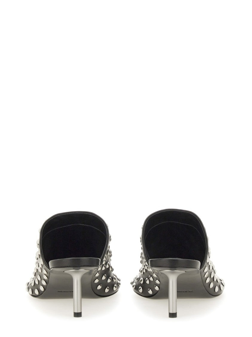 Nappa Leather Mules With Metallic Studs