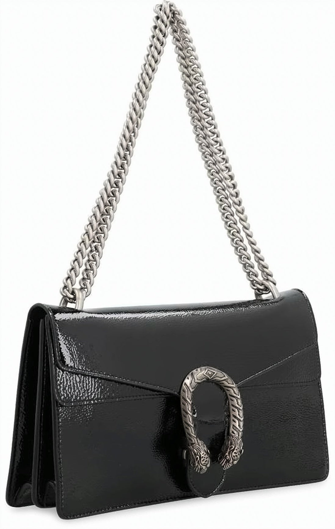 Rectangular Patent Leather Shoulder Bag