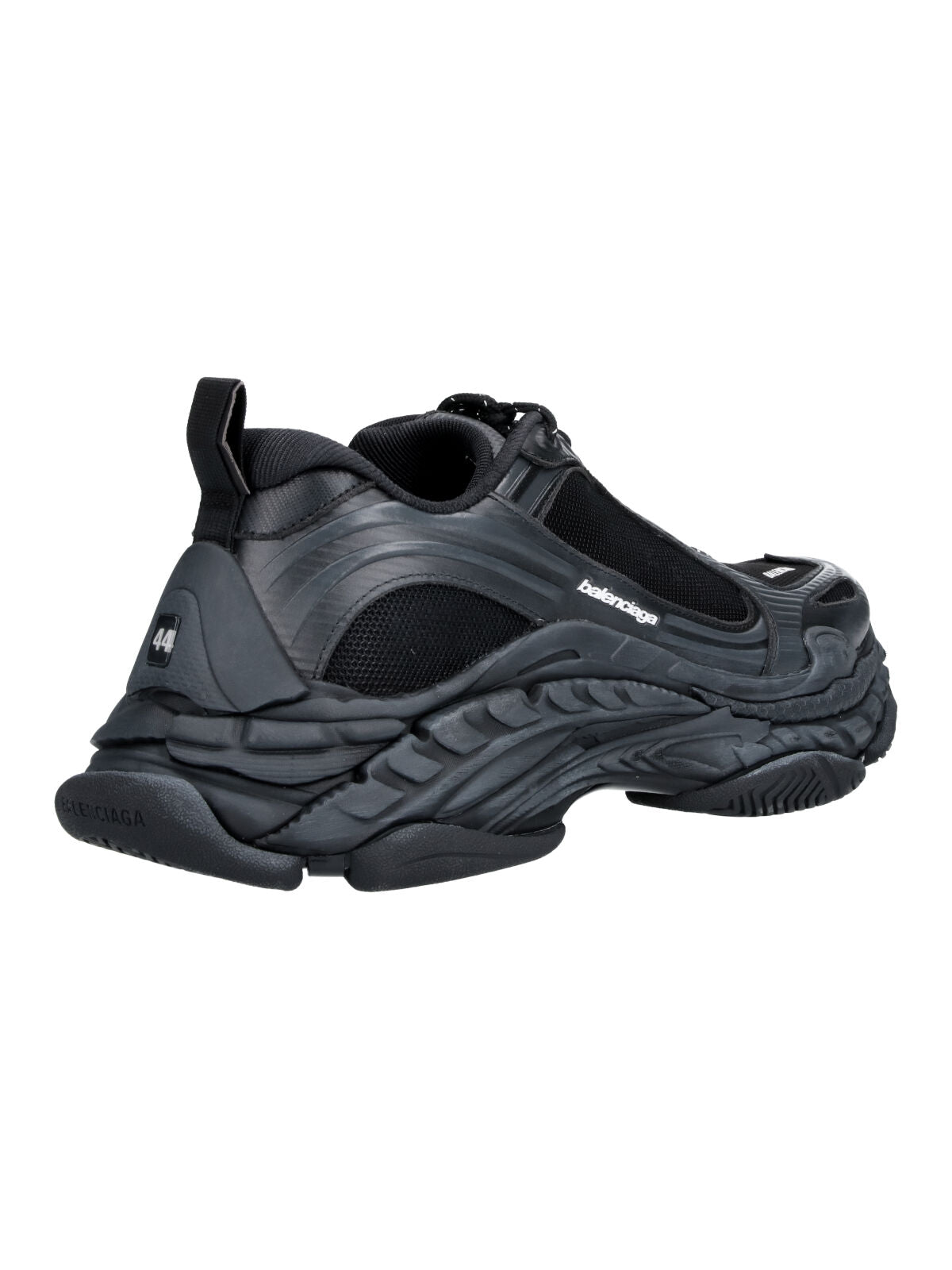 Futuristic Black Sneakers With Sculpted Chunky Sole