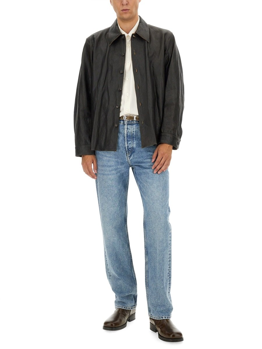 Light Blue Straight-Leg Denim Pants