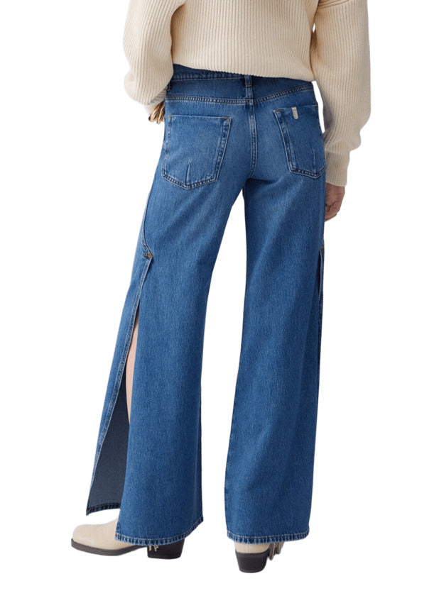 Wide-Leg Denim Jeans