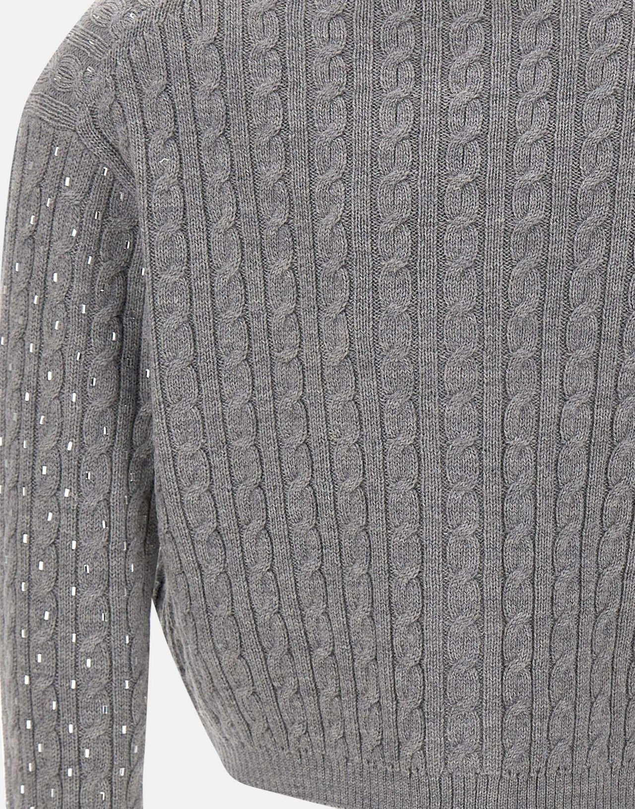 Classic Cable Knit Cardigan With V-Neckline