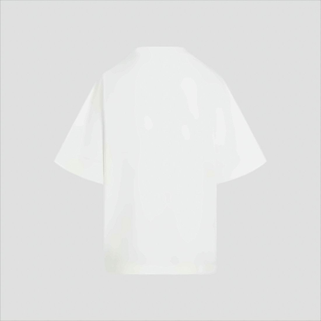 Minimalist White Cotton T-Shirt with Embossed Logo