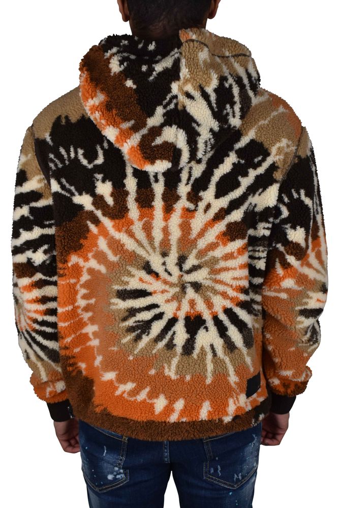 Tie-Dye Fleece Sweatshirt With Adjustable Drawstring