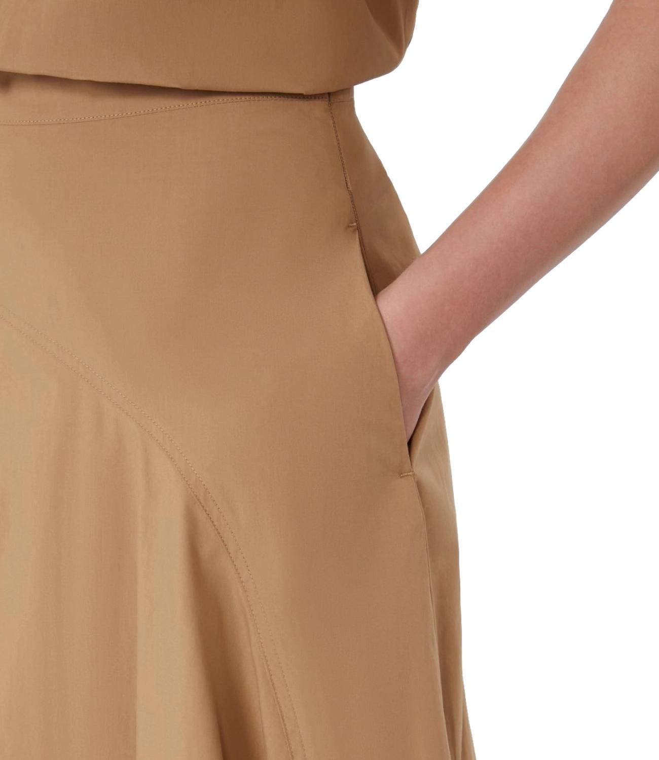 Cuoio Brown Wkdzattera Cotton Skirt