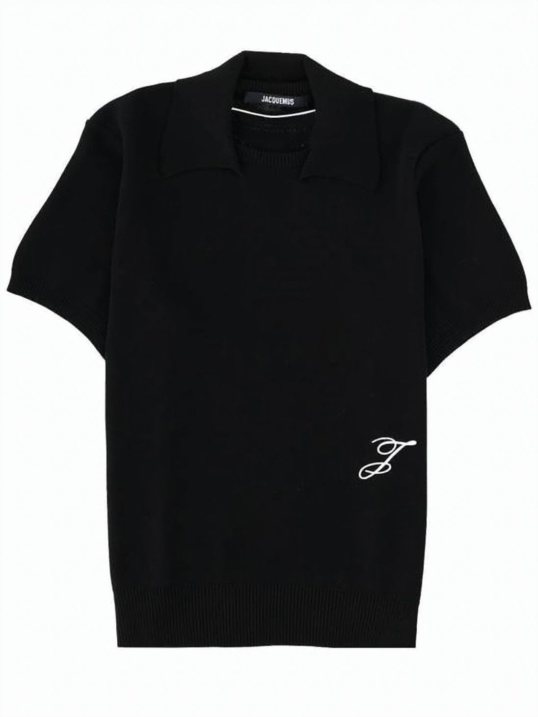 Short-Sleeved Knit Top with Classic Collar