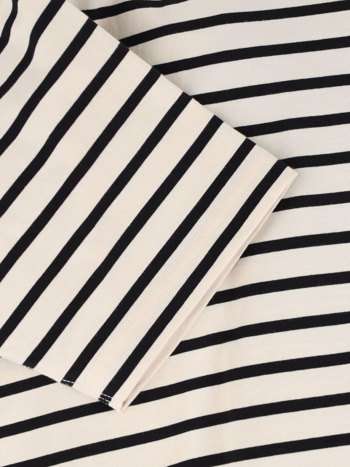 Cream Horizontal Stripe Cotton T-shirt