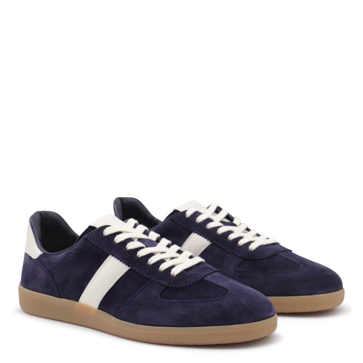 Navy Leather Sneakers