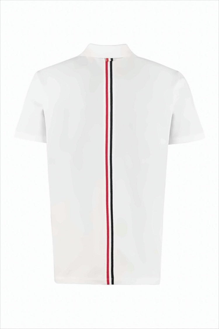 Short-Sleeve Polo Shirt with Vertical Stripe Detail