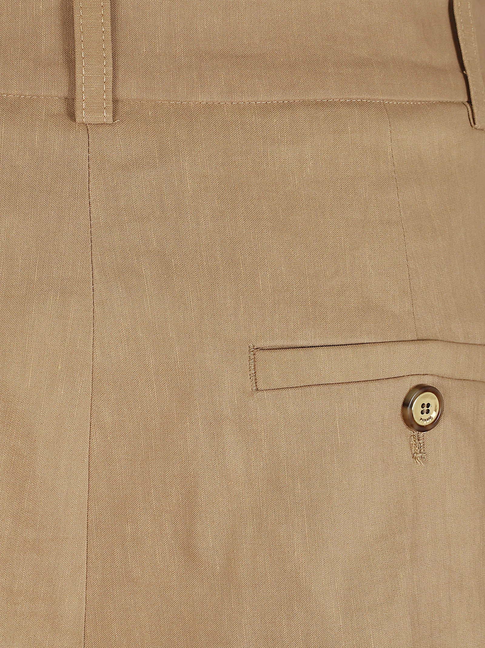 Brown Slub Linen Bermuda Shorts