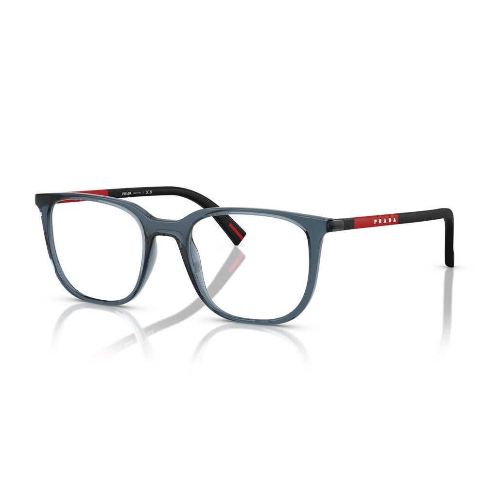 Ps 04Rv Square Frame Eyeglasses In Transparent Blue Nylon