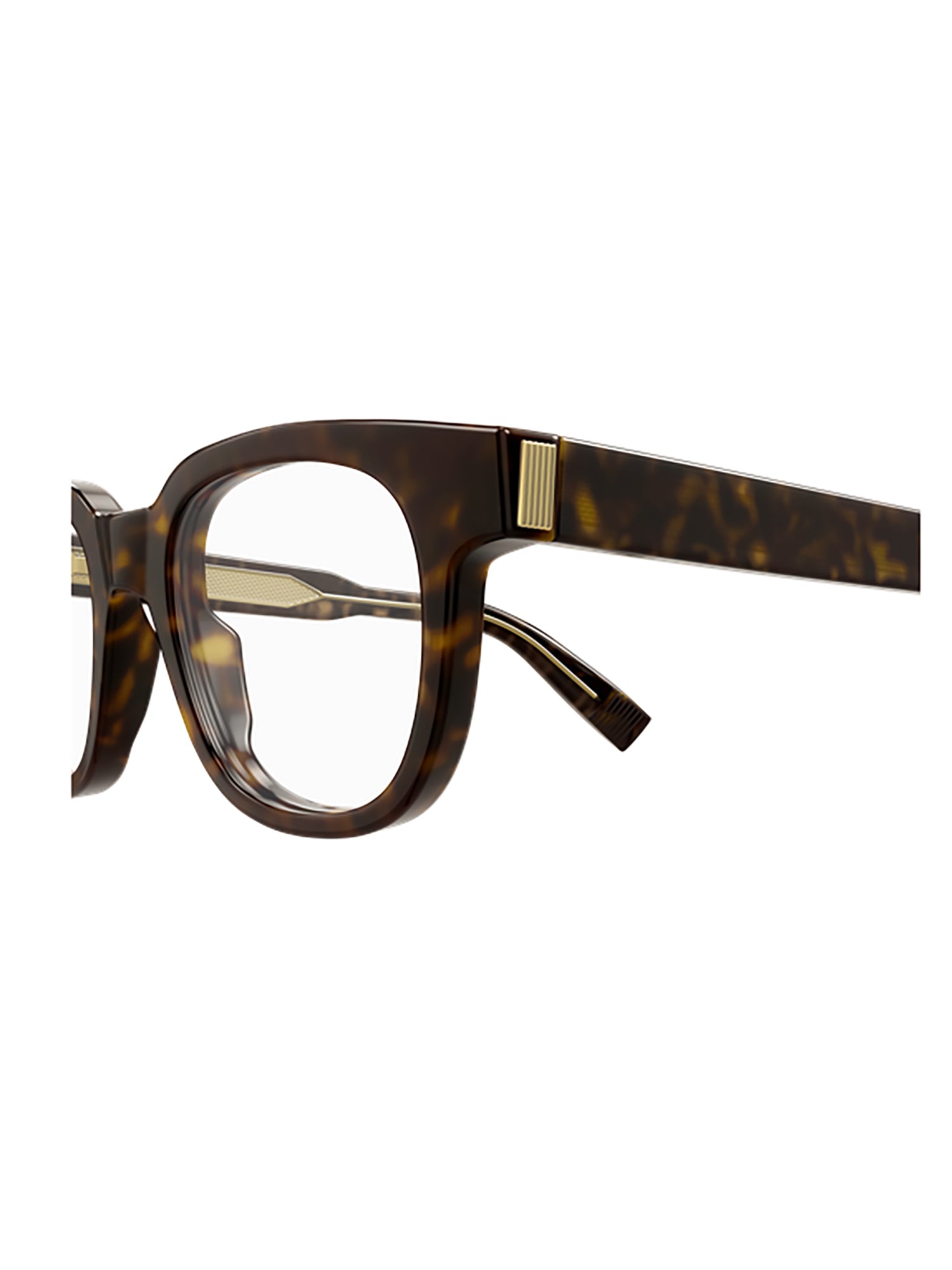 Rectangular Brown Optical Frames with Gold Accents