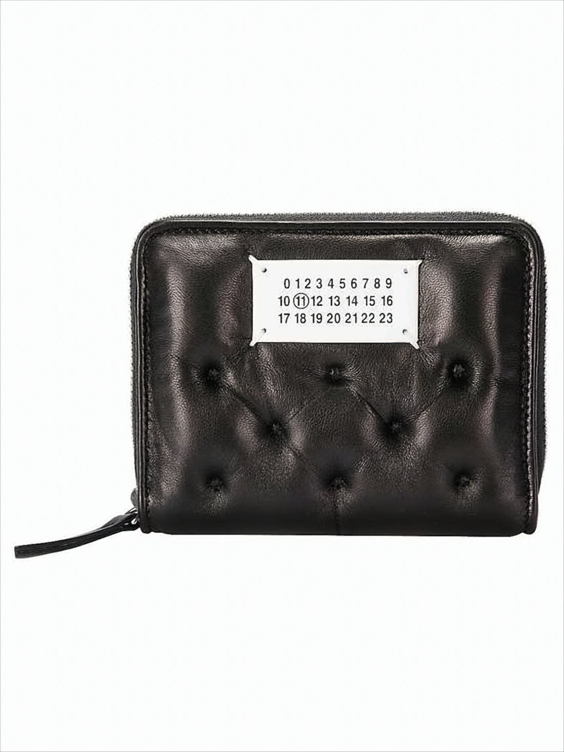 Tufted Lambskin Leather Wallet with Zip-Around Closure