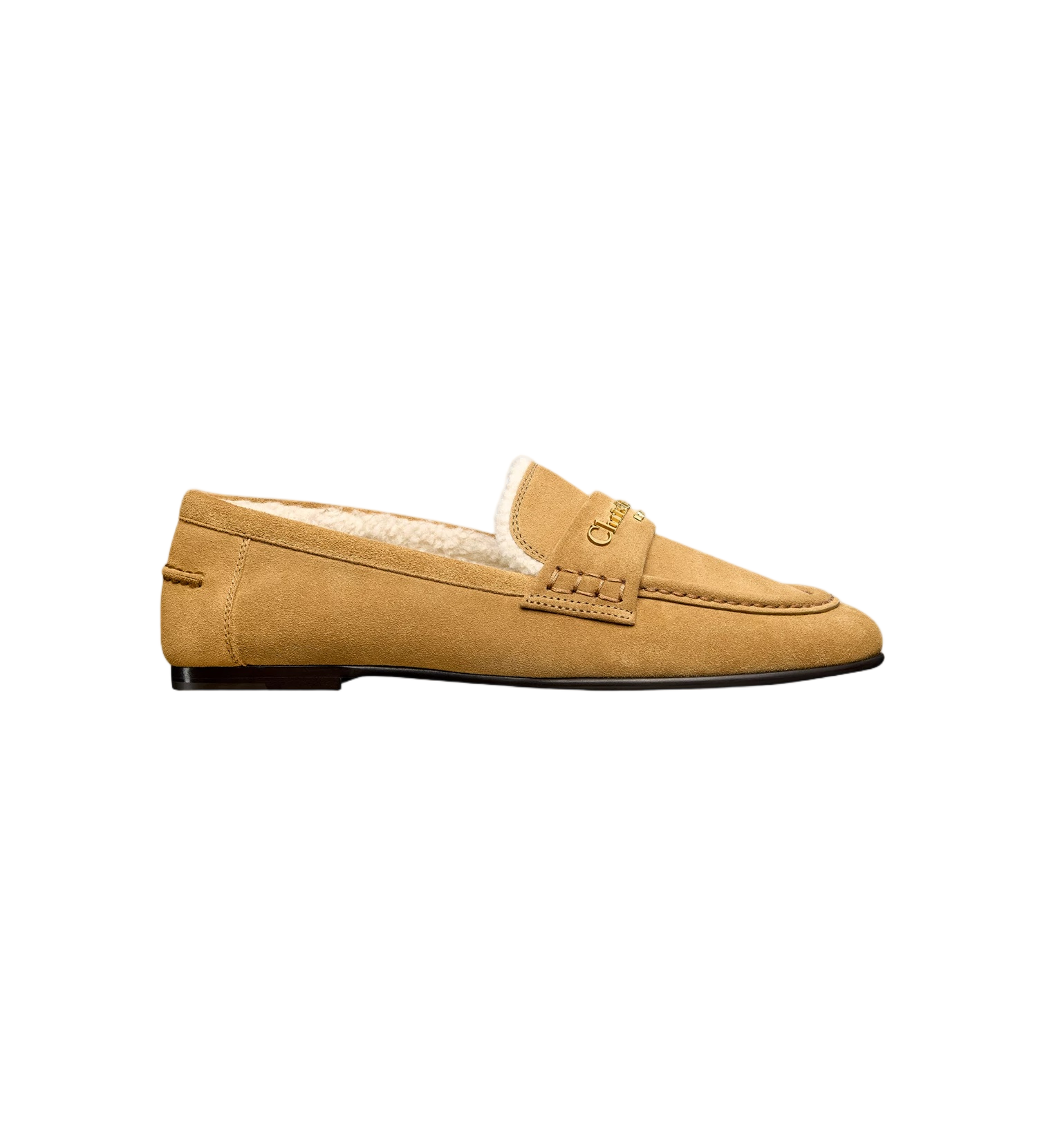 Tan Classic Suede Shearling Lined Loafers