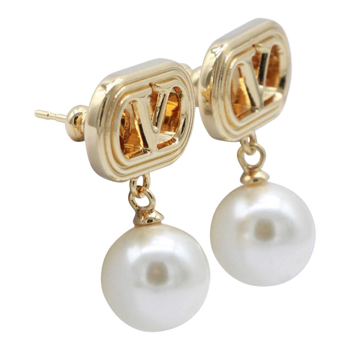 Golden Earrings with Fine Chain