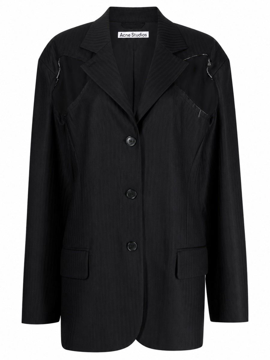 Deconstructed Jacket With Button Closure