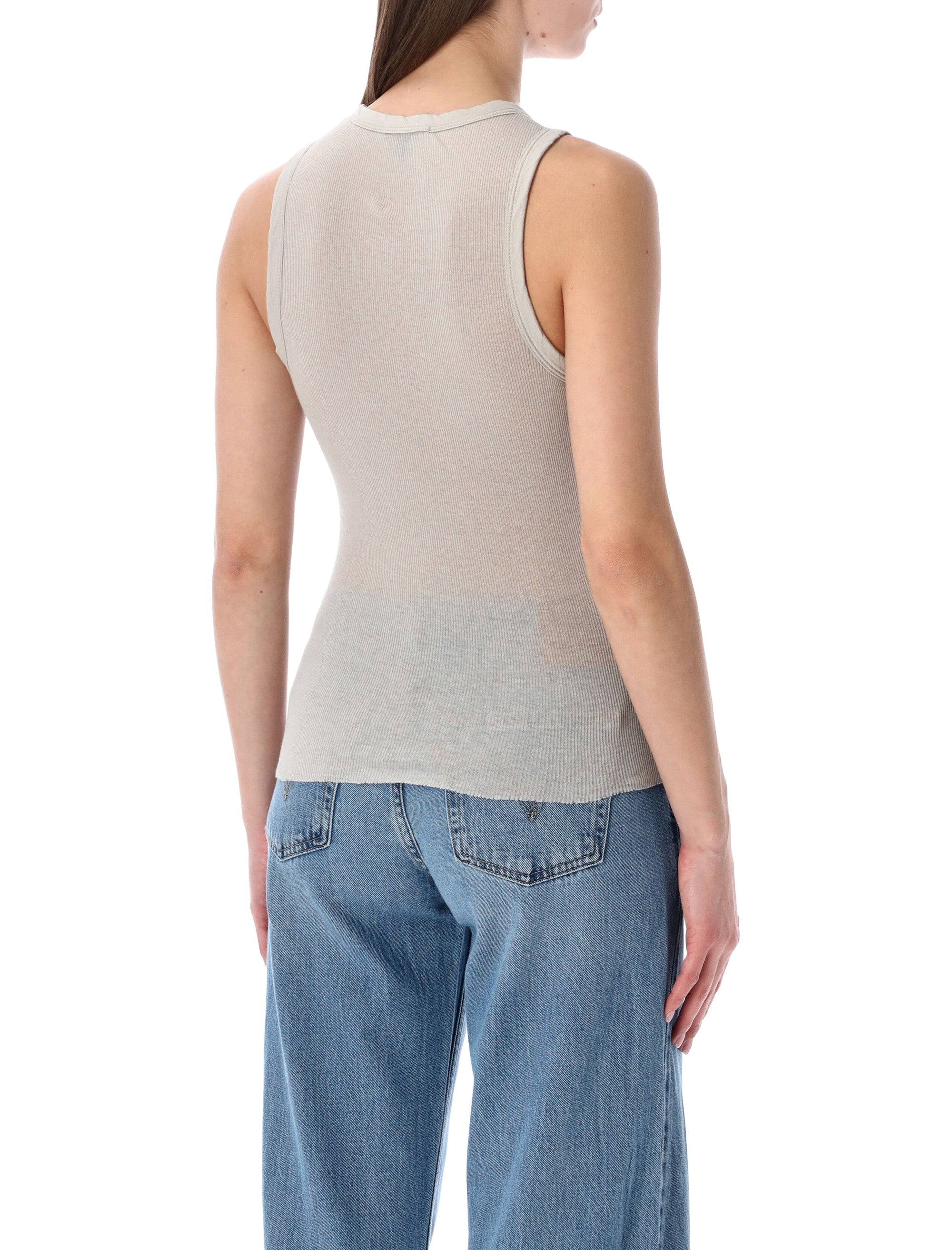 Cotton And Cashmere Rib Shell Top