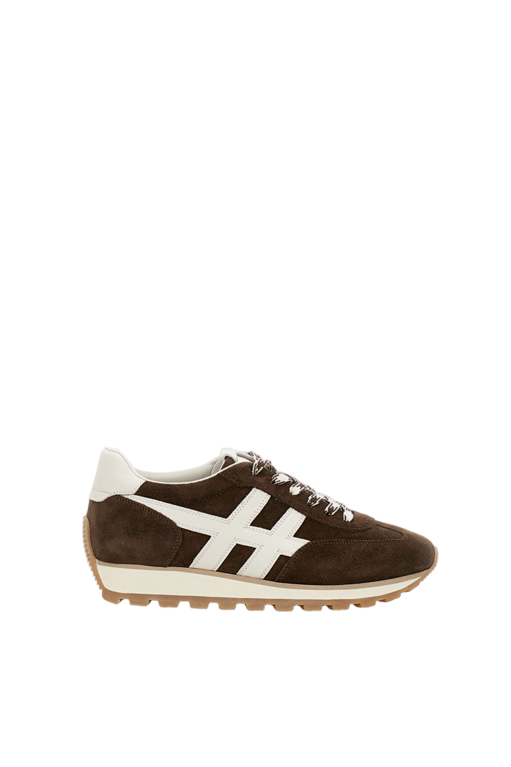 Brown Sneakers With Smooth Finish And Sturdy Sole 86Er Suede